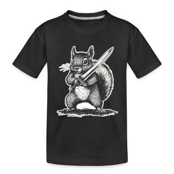 Sword Squirrel - Kids' Premium Organic T-Shirt - black - Front