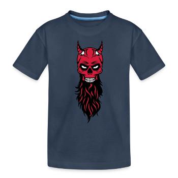 dead head hipster devil bearded beard fantasy luc - Kids' Premium Organic T-Shirt - navy - Front