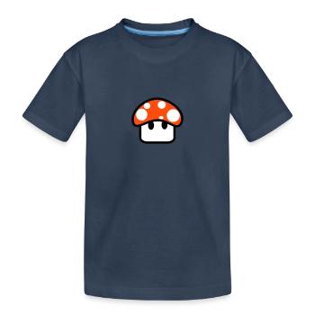 champignon,dessin,geek,jeux vidéo - T-shirt bio Premium Enfant - bleu marine - Devant