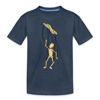 Marionette Puppet - Kids' Premium Organic T-Shirt - navy - Front
