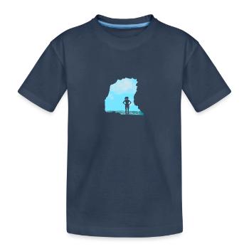 Bloc \ Escalade - Femme devant les rochers - T-shirt bio Premium Enfant - bleu marine - Devant