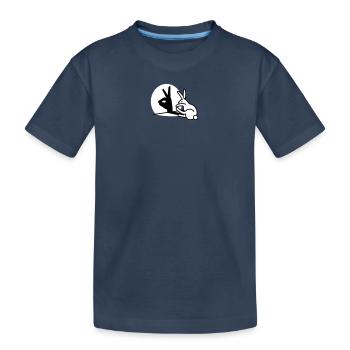 Funny Rabbit hand shadow puppets humor pop art - Kids' Premium Organic T-Shirt - navy - Front