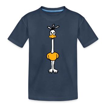 Road Runner Kuckuck Vogel lustig langer Hals steht - Kinder Premium Bio T-Shirt - Navy - Vorne