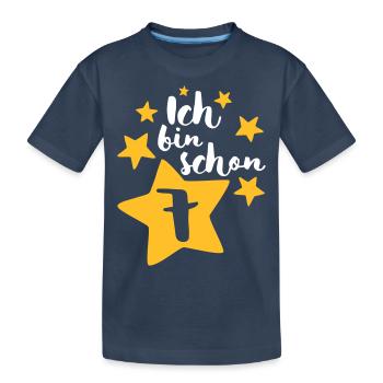 Ich bin schon Sieben! - Kinder Premium Bio T-Shirt - Navy - Vorne