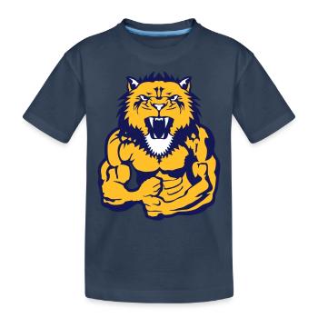 lion body bodybuilding bodybuilding - Kids' Premium Organic T-Shirt - navy - Front