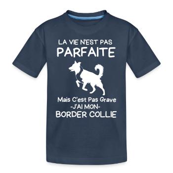 École canine border collie 1 - T-shirt bio Premium Enfant - bleu marine - Devant