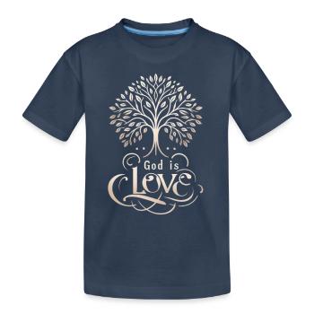 Gott ist Liebe - Kinder Premium Bio T-Shirt - Navy - Vorne