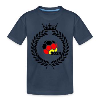 fußball deutschland 2024 - Kinder Premium Bio T-Shirt - Navy - Vorne