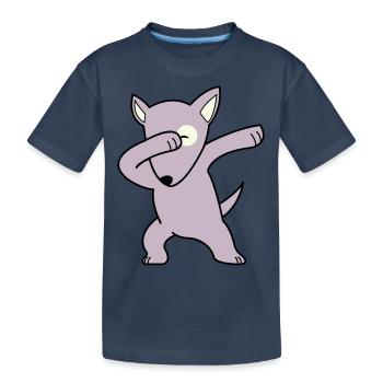 dog dabbing 02 - Kinder Premium Bio T-Shirt - Navy - Vorne