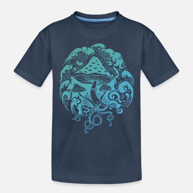 Toadstool Octopus Octopus - Kids' Premium Organic T-Shirt - navy