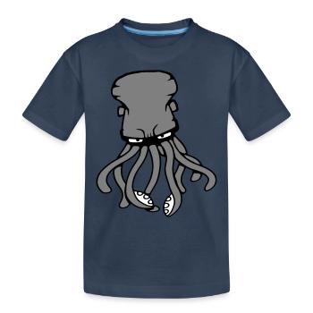 Oktopus Kraken Tintenfisch Kopffüßer Riesenkalmar - Kinder Premium Bio T-Shirt - Navy - Vorne