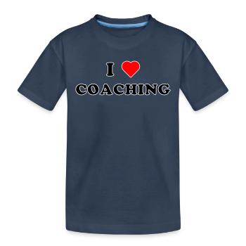 I LOVE COACHING (schwarz/weiße Umrandung) - Kinder Premium Bio T-Shirt - Navy - Vorne