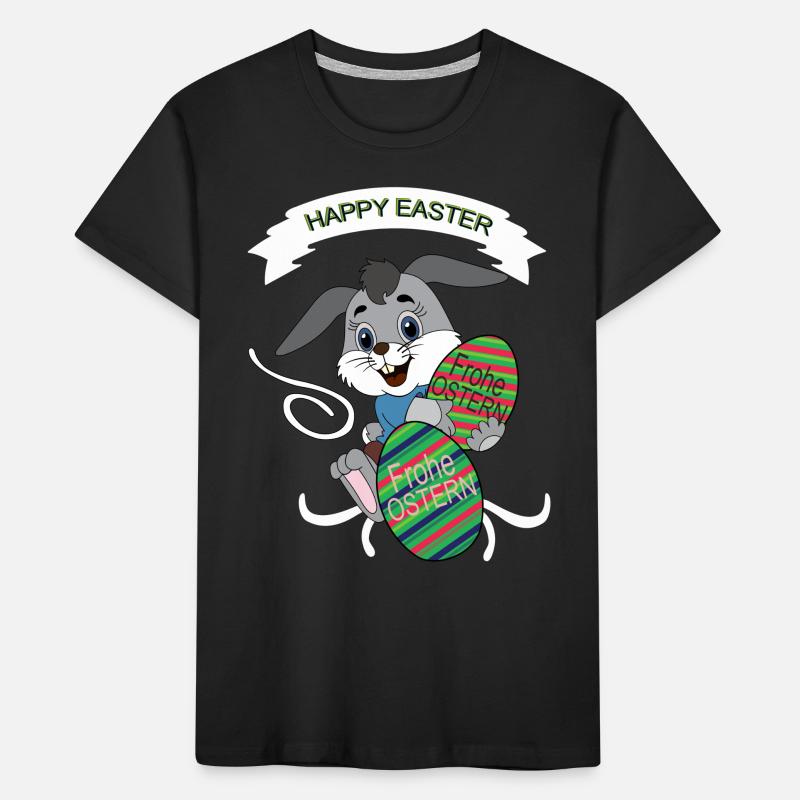 HAPPY EASTER, Easter , Coloured Easter Eggs Kids' Premium Organic T-Shirt