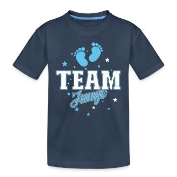 Gender Reveal Party Team Junge - Kinder Premium Bio T-Shirt - Navy - Vorne