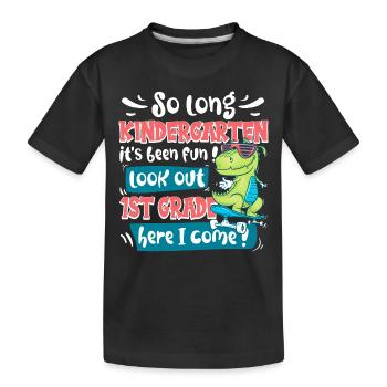 Ende des Kindergartens Schulanfangskind - Kinder Premium Bio T-Shirt - Schwarz - Vorne