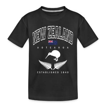 Nouvelle-Zélande - T-shirt bio Premium Enfant - noir - Devant
