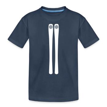Ski - Kinder Premium Bio T-Shirt - Navy - Vorne