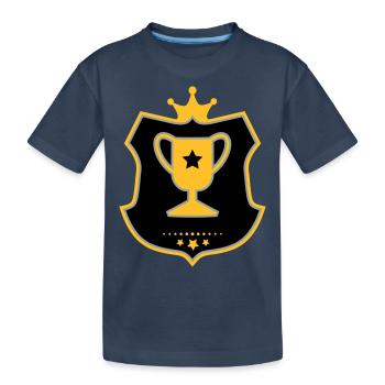 Pokal - Kinder Premium Bio T-Shirt - Navy - Vorne