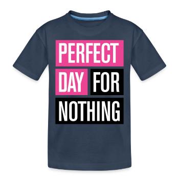 Perfekter Tagesdruck! - Kinder Premium Bio T-Shirt - Navy - Vorne
