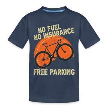 Fahrrad - kostenlos parken - Kinder Premium Bio T-Shirt - Navy - Vorne
