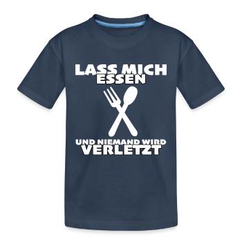 Lass mich essen und niemand wird verletzt - Kinder Premium Bio T-Shirt - Navy - Vorne
