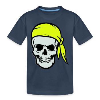 Skull Pirate Ahoy - Kids' Premium Organic T-Shirt - navy - Front