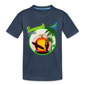heure d'été - T-shirt bio Premium Enfant - bleu marine - Devant