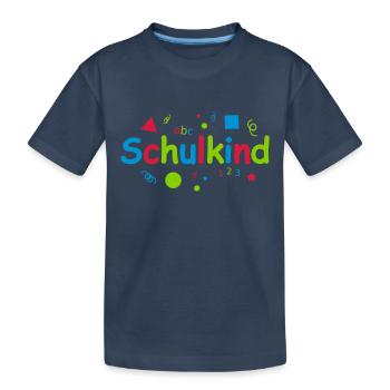 Schulkind Schule 1 Klasse Einschulung Erstklässler - Kinder Premium Bio T-Shirt - Navy - Vorne