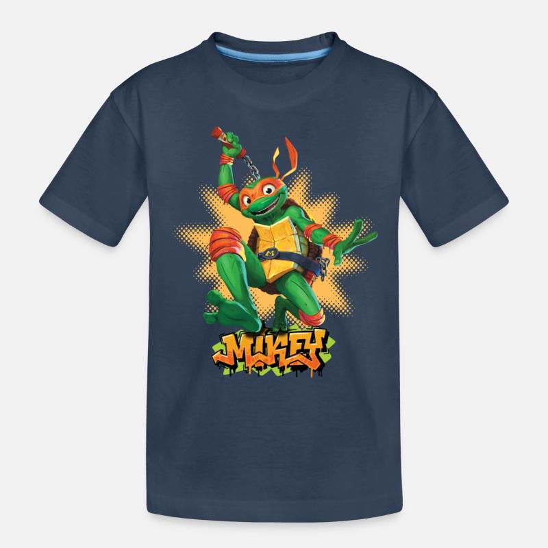 TMNT Mutant Mayhem Turtle Mikey - T-shirt bio Premium Enfant - bleu marine