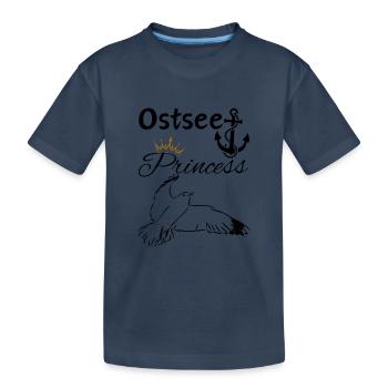 Princesse de la mer Baltique-Ancre de princesse de la mer Baltique et mouette - T-shirt bio Premium Enfant - bleu marine - Devant