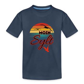 Moin Sylt avec mouette dans le style rétro Island Sylt - T-shirt bio Premium Enfant - bleu marine - Devant
