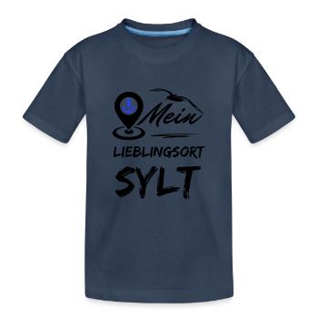 Sylt mon endroit préféré-île préférée Sylt-Möwe - T-shirt bio Premium Enfant - bleu marine - Devant