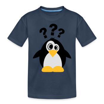 Dummer Pinguin - Kinder Premium Bio T-Shirt - Navy - Vorne