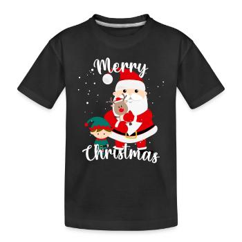 Frohe Weihnachten - Kinder Premium Bio T-Shirt - Schwarz - Vorne