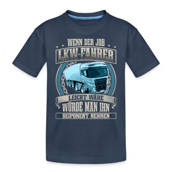 LKW Fahrer - Kinder Premium Bio T-Shirt - Navy - Vorne