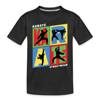 Karaté, Karatéka, arts martiaux, Combats, Sports - T-shirt bio Premium Enfant - noir - Devant
