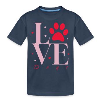 Hundeliebe @ Markus - Kinder Premium Bio T-Shirt - Navy - Vorne