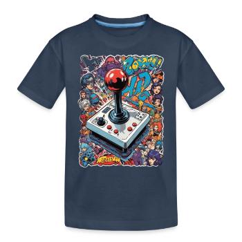 Retro Gamer Joystick / Controller Console Games - Kids' Premium Organic T-Shirt - navy - Front