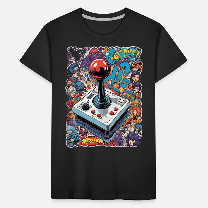 Retro Gamer Joystick / Controller Console Games Kids' Premium Organic T-Shirt