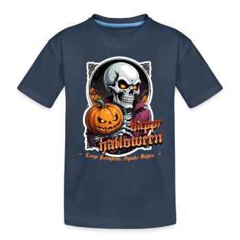 Halloween Crâne Citrouille Crâne Crâne Effrayant - T-shirt bio Premium Enfant - bleu marine - Devant