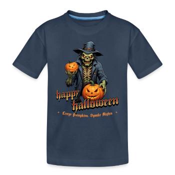 Zombie Joyeux Halloween Citrouilles effrayantes - T-shirt bio Premium Enfant - bleu marine - Devant