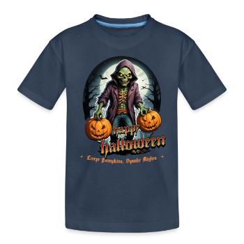 Zombie Joyeux Halloween Citrouilles effrayantes - T-shirt bio Premium Enfant - bleu marine - Devant
