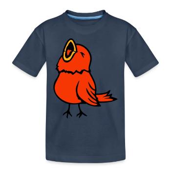 Wellensittich Singvogel Spatz Vogel zwitschert süß - Kinder Premium Bio T-Shirt - Navy - Vorne