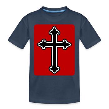 Cross symbol - Kids' Premium Organic T-Shirt - navy - Front