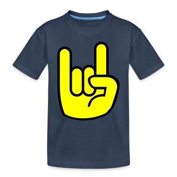 Heavy Metal Hand - Kinder Premium Bio T-Shirt - Navy - Vorne