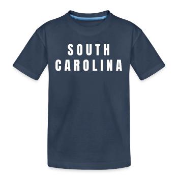 CAROLINE DU SUD AVEC TEXTE BLANC - T-shirt bio Premium Enfant - bleu marine - Devant
