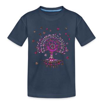 Tree of Life,Tree of Life,Flowers,Tree with Flowers - Kids' Premium Organic T-Shirt - navy - Front