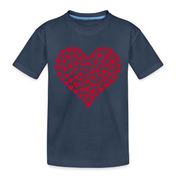 Herz aus Herzen - Kinder Premium Bio T-Shirt - Navy - Vorne