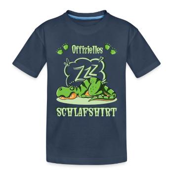 Dinosaurier Tyrannosaurus Rex Schlafshirt - Kinder Premium Bio T-Shirt - Navy - Vorne