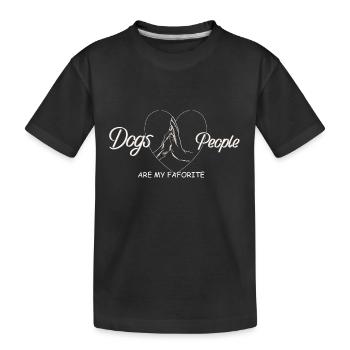 Dogs People Friends - Kinder Premium Bio T-Shirt - Schwarz - Vorne